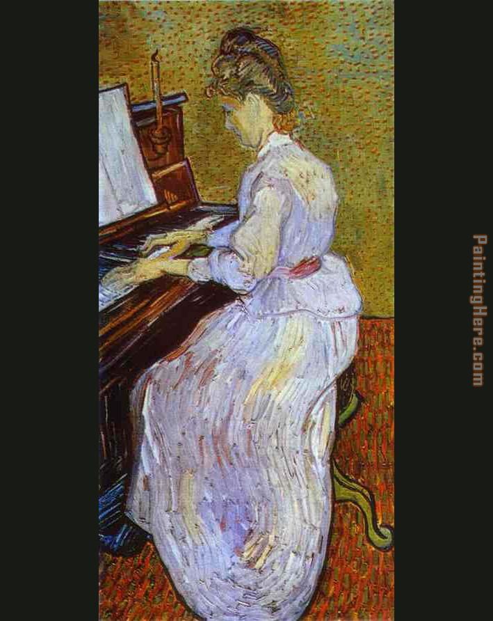 Mademoiselle Gachet at Piano painting - Vincent van Gogh Mademoiselle Gachet at Piano art painting